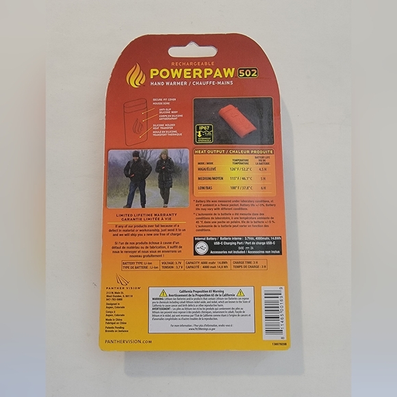 Rechargeable Hand Warmer - POWERPAW IP67 Rated Waterproof Portable Hand Warmers - Picture 8 of 9